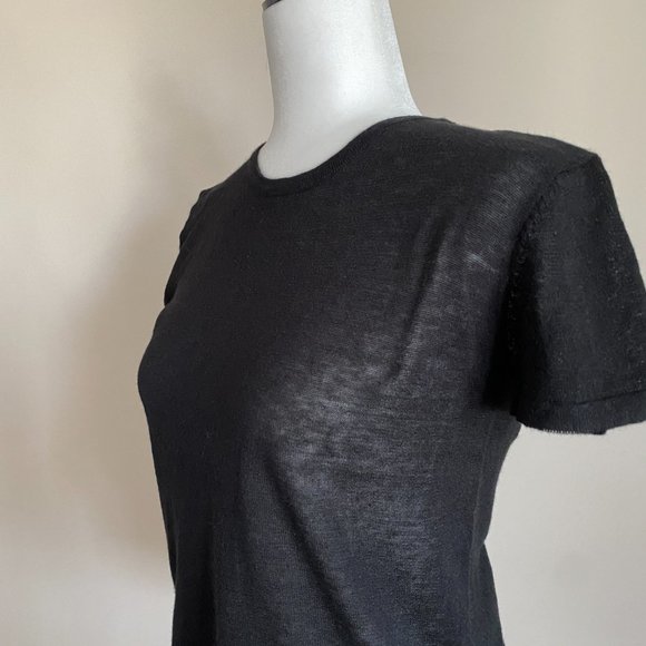NWT John + Jenn Black Linen Blend Top - Picture 3 of 7